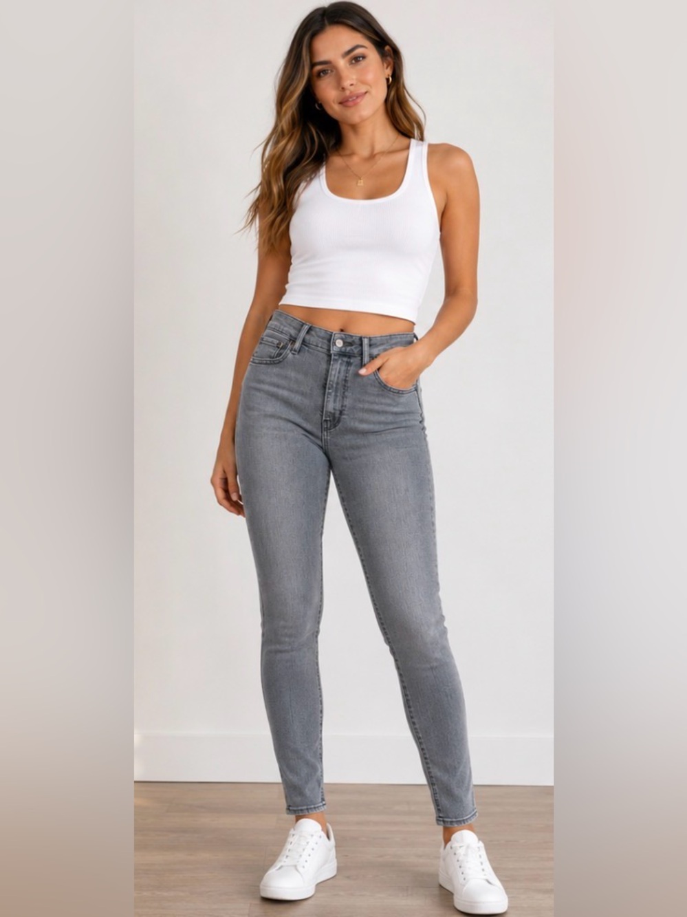 Levi’s 721 High Rise Skinny Jeans Gray Wash Women’s 29x30 Stretch Denim